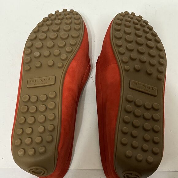 Kate Spade Leather Suede Deck Driver Loafers Womens 10 Coral Slip-On Shoes - Picture 10 of 10